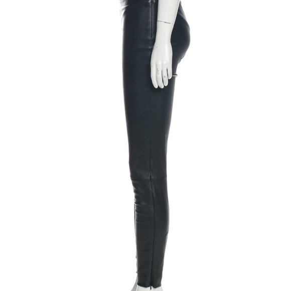 The Row Real Black Leather Pants MINT Shape + BONUS NEW ZARA Red Leather Pants - Picture 3 of 9